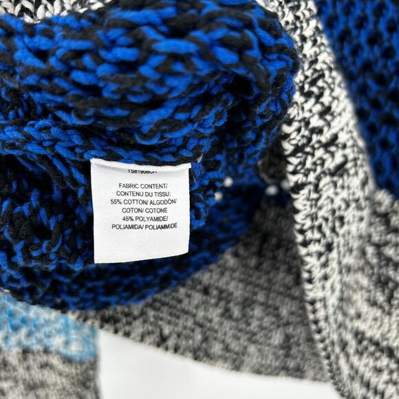 DEREK LAM 10 CROSBY Blue Gray Gradient Knit Boxy Wide Sleeve Crew Sweater Small - Picture 6 of 6